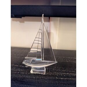Crystal Sailboat by J G Durand, France 8.5 inches tall